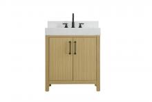  VF60630MHB-BS - 30 inch Single Bathroom Vanity In Honey Brown with backsplash