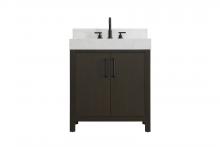  VF60630MMB-BS - 30 inch Single Bathroom Vanity In Mocha Brown with backsplash