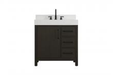  VF60632MMB-BS - 32 inch Single Bathroom Vanity In Mocha Brown with backsplash