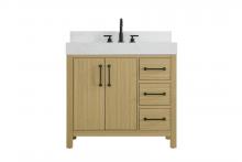  VF60636MHB-BS - 36 inch Single Bathroom Vanity In Honey Brown with backsplash