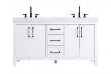  VF60660DWH - 60 inch Double Bathroom Vanity In White