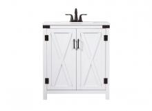  VF90230WH - 30 Inch Single Bathroom Vanity in White