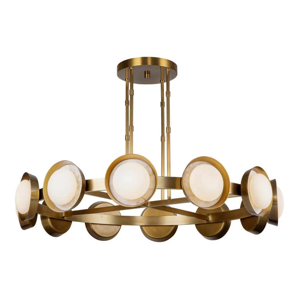 Alonso 50-in Vintage Brass LED Chandeliers
