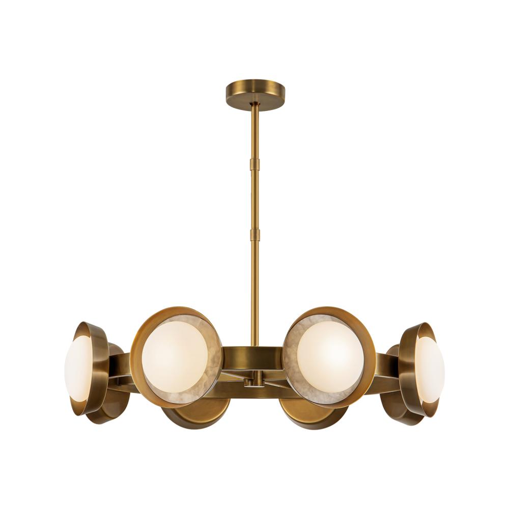Alonso 37-in Vintage Brass LED Chandeliers