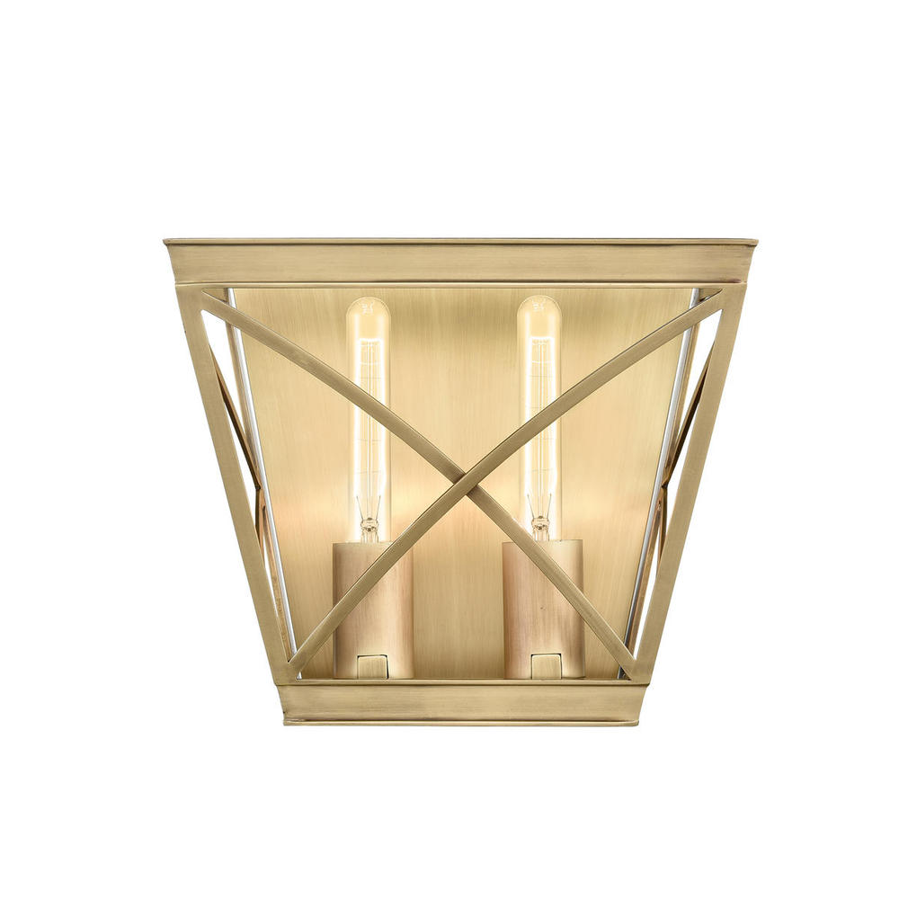 Lattice Vintage Brass 2 Lights Wall/Vanity