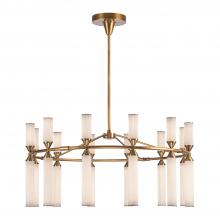 Alora Lighting CH348038VBFR - Edwin 38-in Vintage Brass/Frosted Ribbed Glass LED Chandeliers