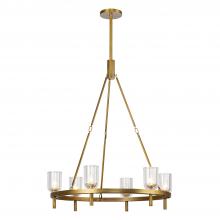 Alora Lighting CH338632VBCC - Lucian 32-in Clear Crystal/Vintage Brass 6 Lights Chandeliers