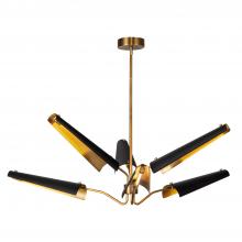Alora Lighting CH347646MBVB - Osorio 46-in Matte Black/Vintage Brass LED Chandeliers