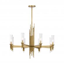Alora Lighting CH335836VBCR - Torres 36-in Ribbed Glass/Vintage Brass 8 Lights Chandeliers