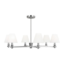 Visual Comfort & Co. Studio Collection AC1126PN - Paisley transitional dimmable indoor large 6-light chandelier in a polished nickel finish with white