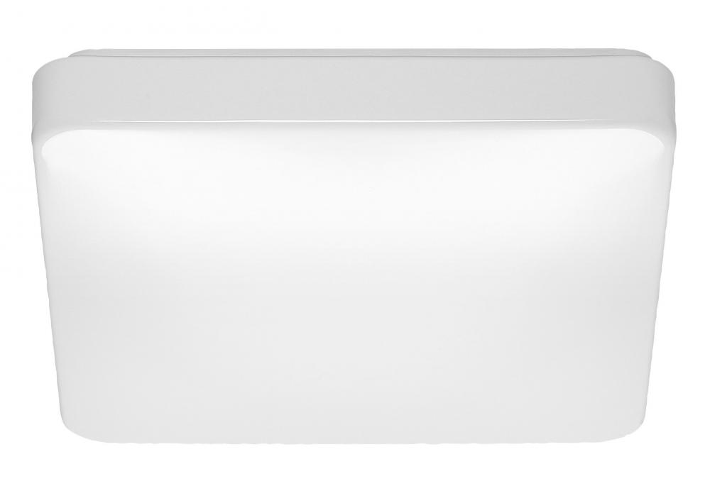 14 inch; Flush Mounted LED Fixture; CCT Selectable; Square; White Acrylic