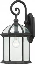 Nuvo 60/4966 - Boxwood - 1 Light 19" Wall Lantern with Clear Beveled Glass - Textured Black Finish