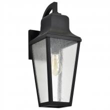 Nuvo 60/8133 - Lawrence; 1 Light Large Wall Lantern; Matte Black with Clear Seeded Glass