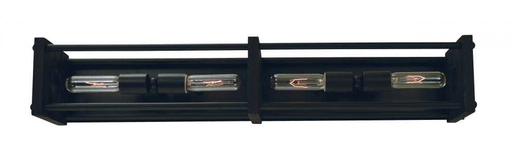 4-Light Matte Black Industria Sconce