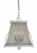  5504 SP/PN - 4-Light Satin Pewter/Polished Nickel Harrison Mini-Chandelier