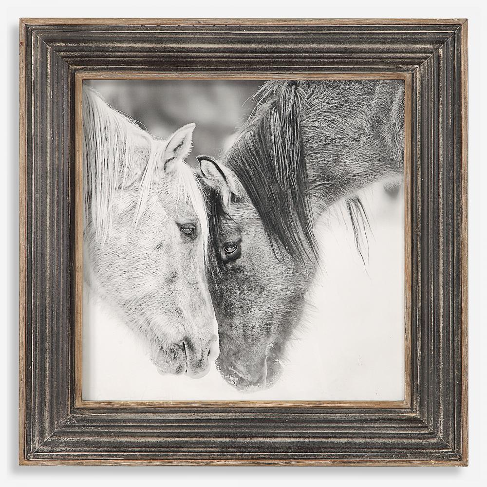 Uttermost Custom Black and White Horses Print