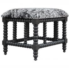  23589 - Rancho Faux Cow Hide Small Bench