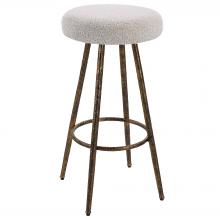  23771 - Uttermost Braven White Fabric Counter Stool