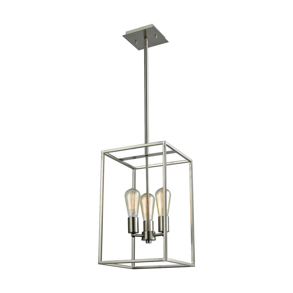 Thomas - Williamsport 10'' Wide 3-Light Chandelier - Brushed Nickel