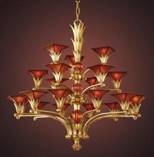  6168/12+6+3 - 21 Light Chandelier In Solid Brass Gold Leaf