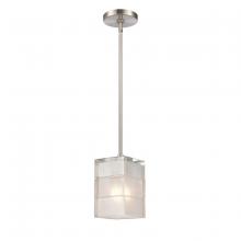  67865/1 - Ice Blocks 6'' Wide 1-Light Mini Pendant - Satin Nickel