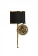  5021 - Primo Brass Wall Sconce, Black Shade