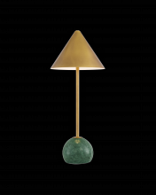  6700-0009 - Journey Green & Brass Cordless Table Lamp