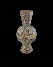  1200-0732 - Brown Marbleized Round Vase